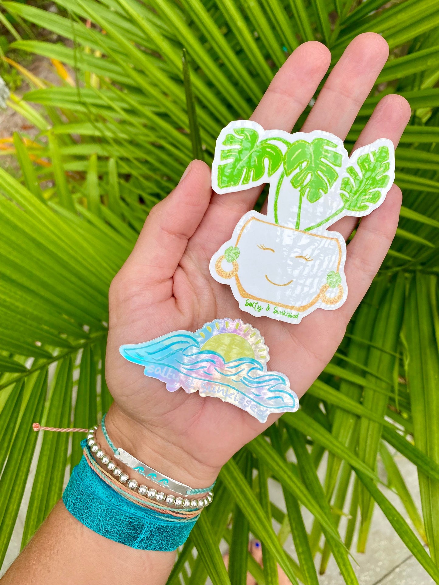 Happy Monstera Waterproof Sticker