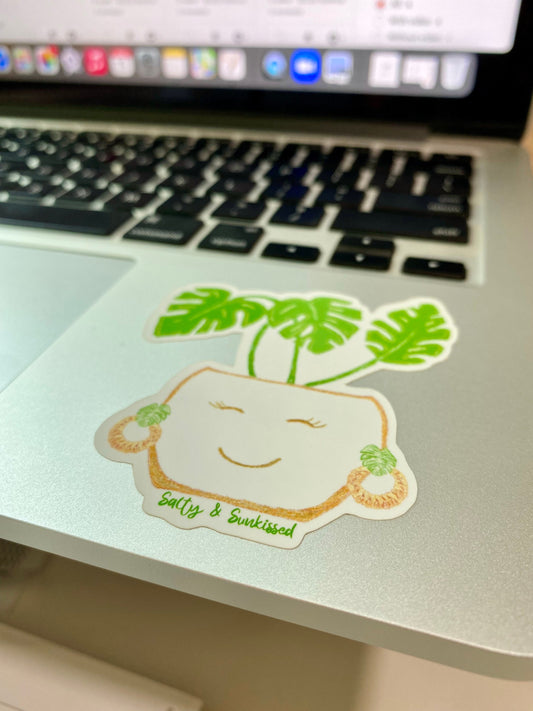 Happy Monstera Waterproof Sticker