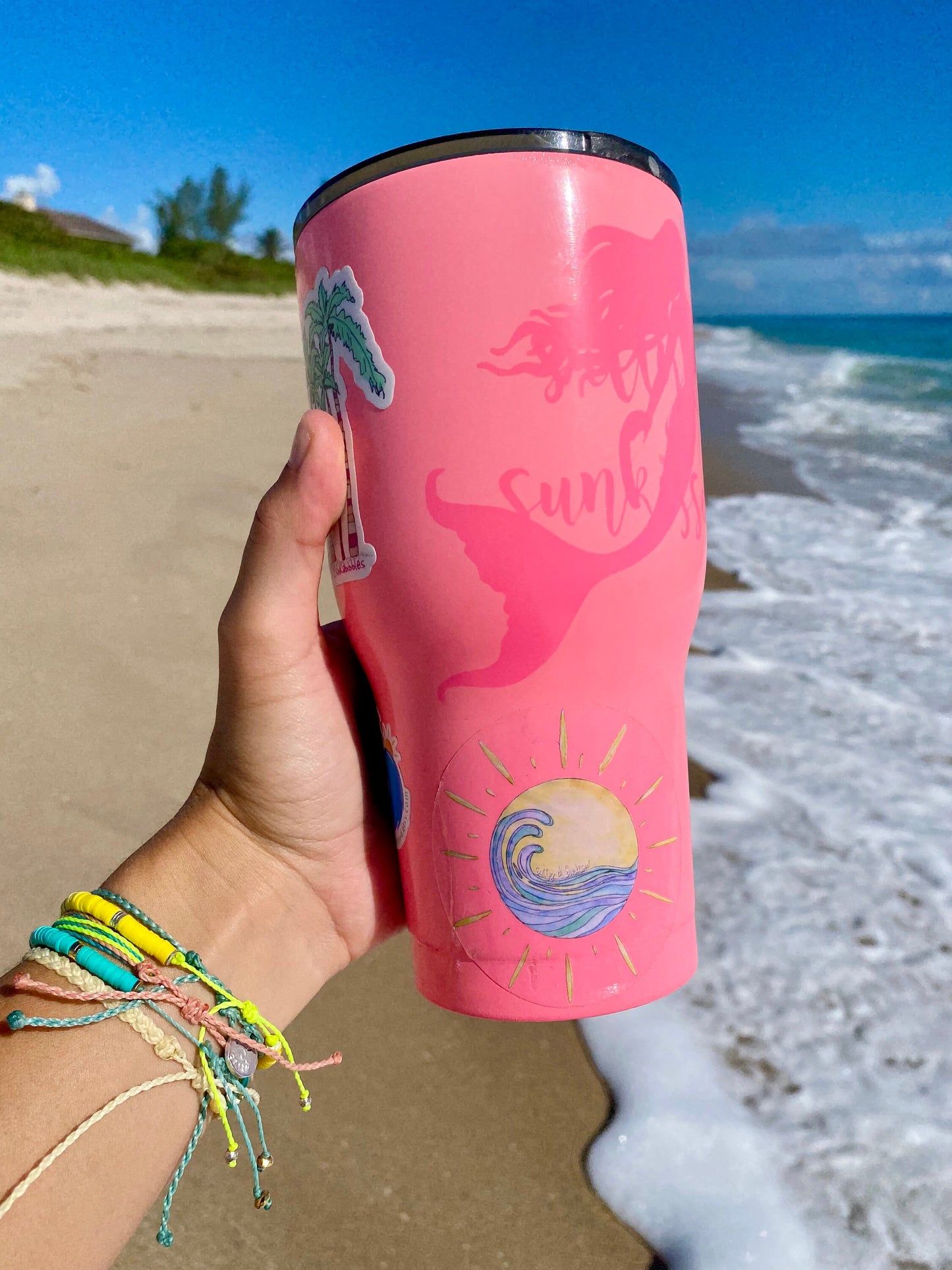 Waterproof Waves in Sun sticker