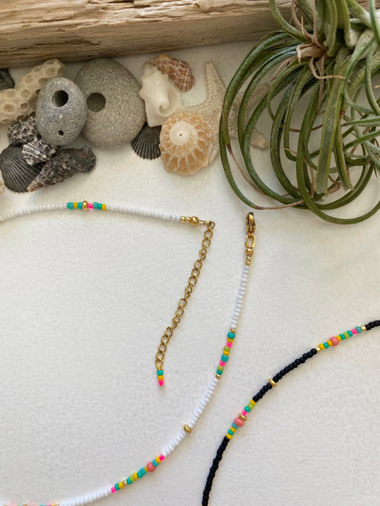 Colorful Neon seed bead choker