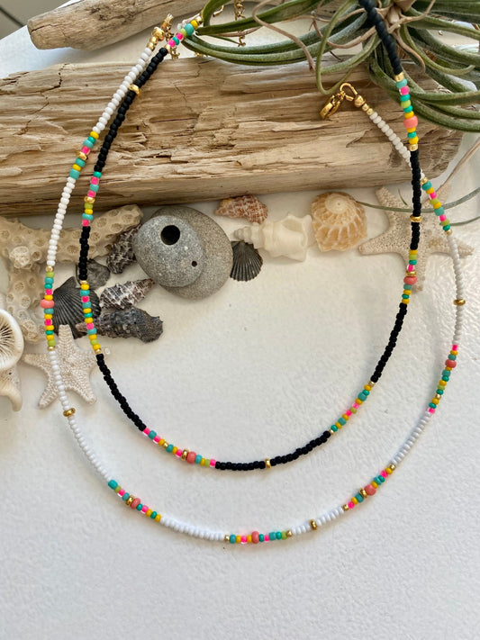Colorful Neon seed bead choker