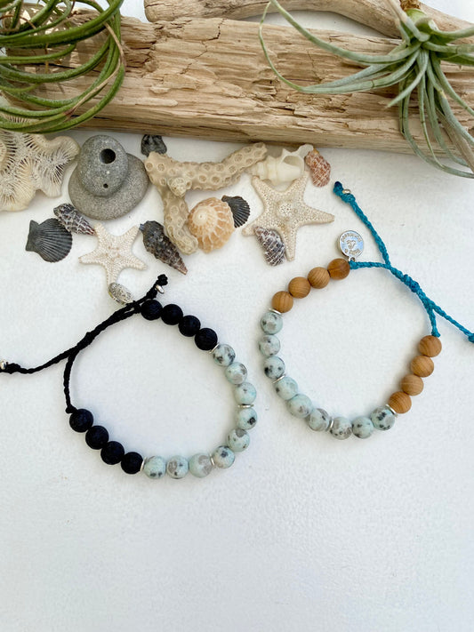 8mm Sky mountain blue jasper diffuser bracelet