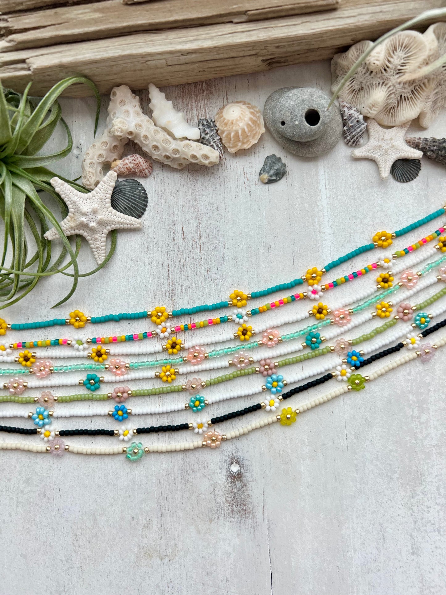 Daisy Chain Seed bead choker