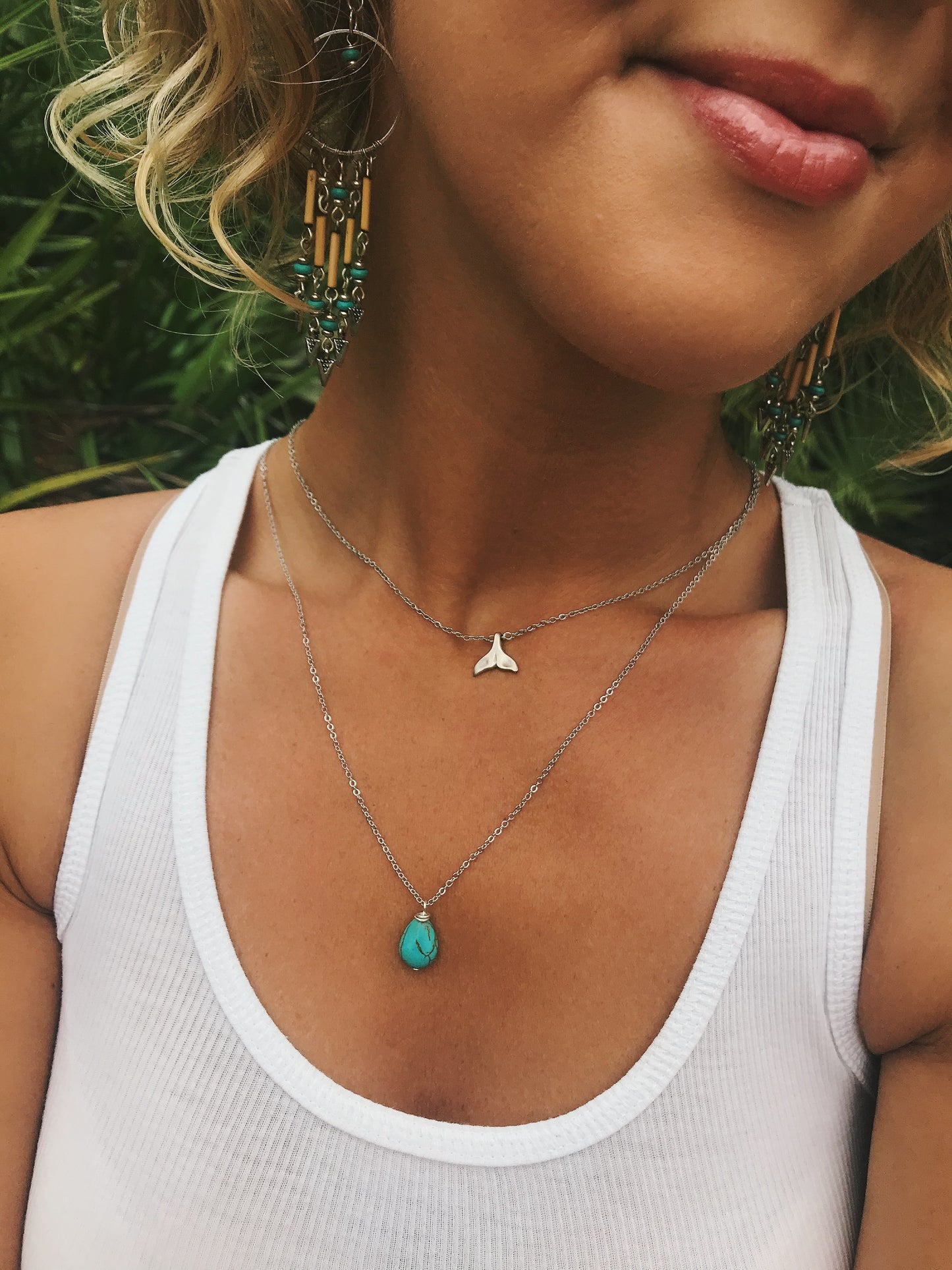 Silver or Gold mermaid tail necklace