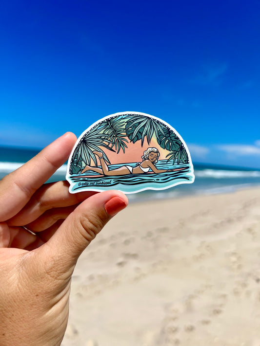 Tropical Surfer Waterproof Sticker