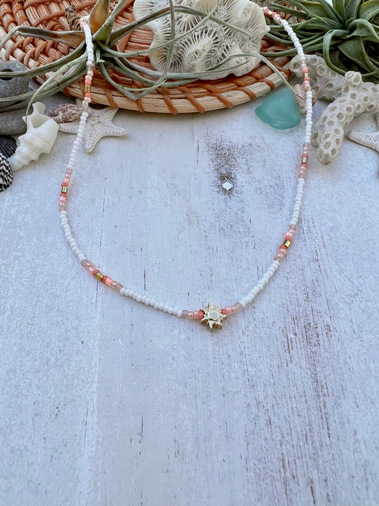 Gold Sun Seed Bead Choker