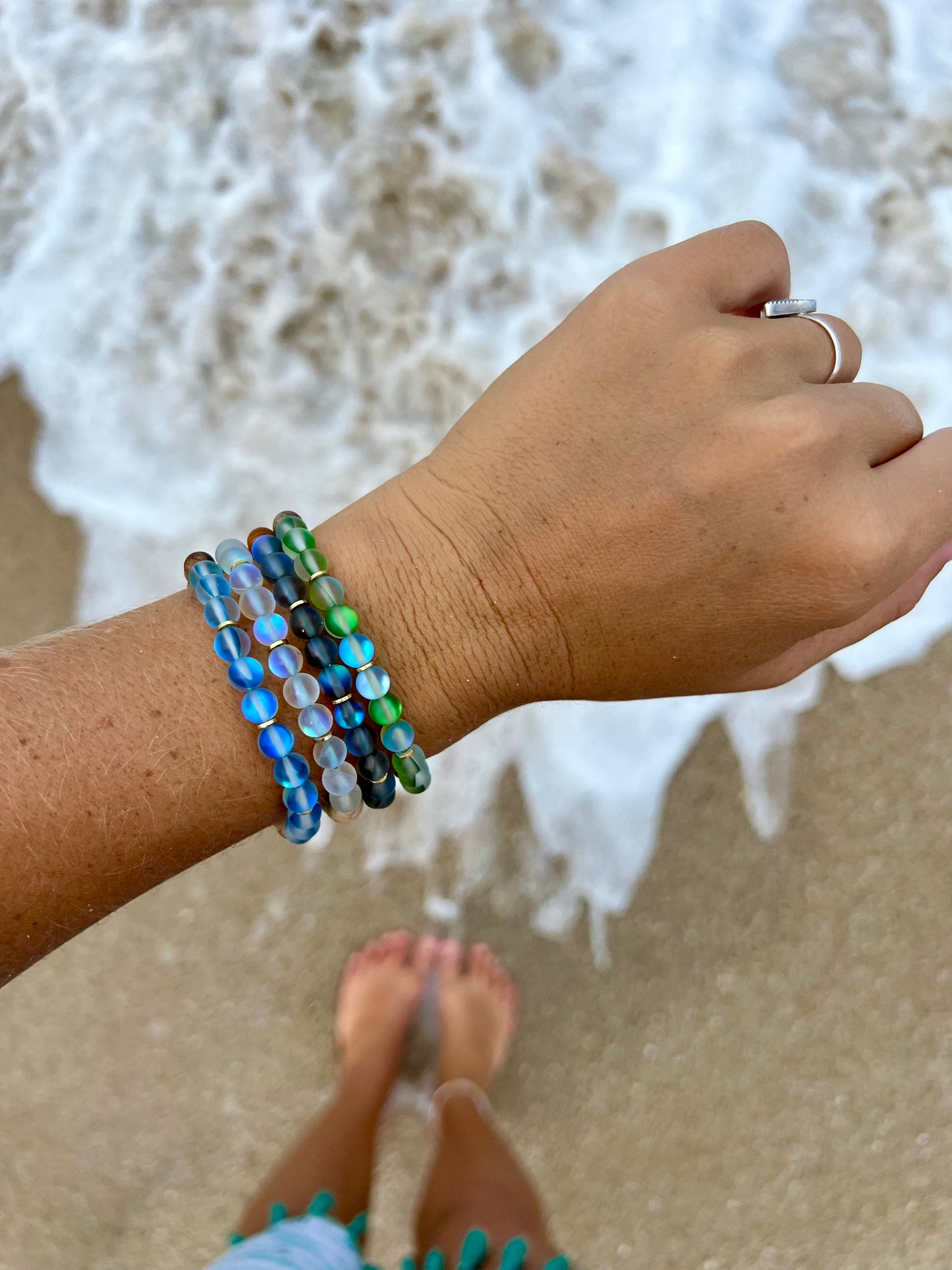 6mm Mermaid Stone and Wood Diffuser Bracelet
