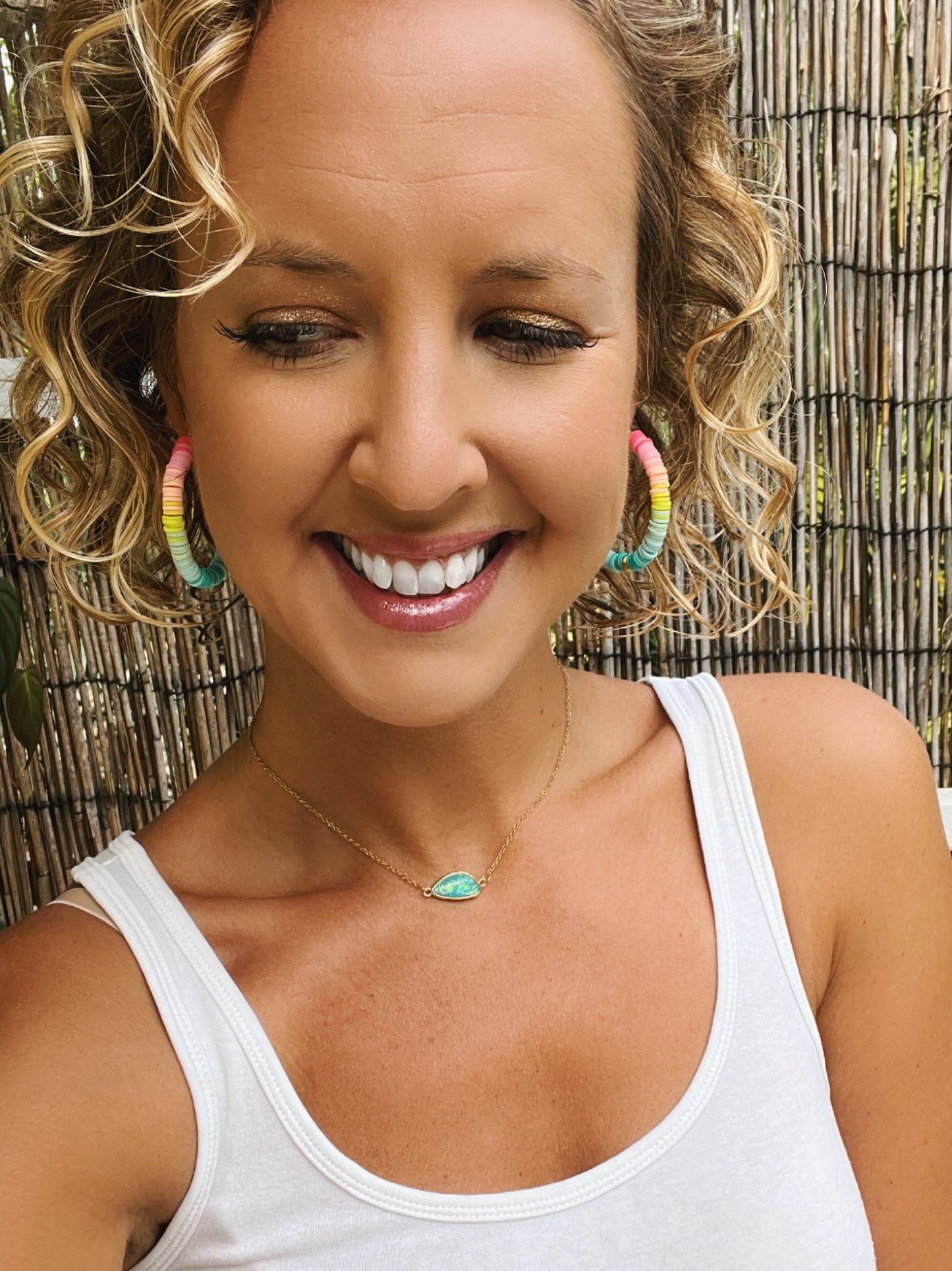 Ombre Heishi Hoop earrings