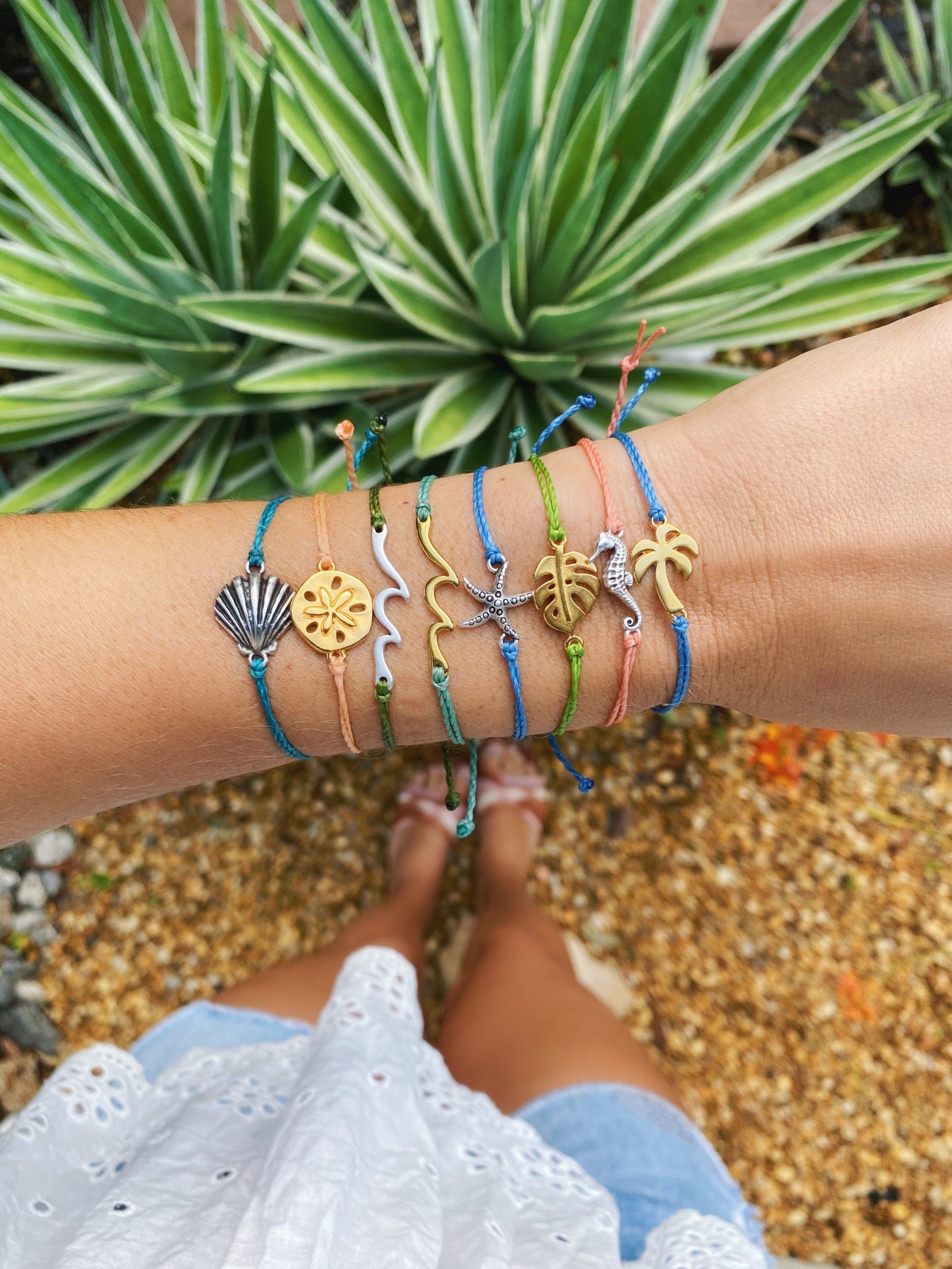 Waxed Cord Palm tree Bracelet