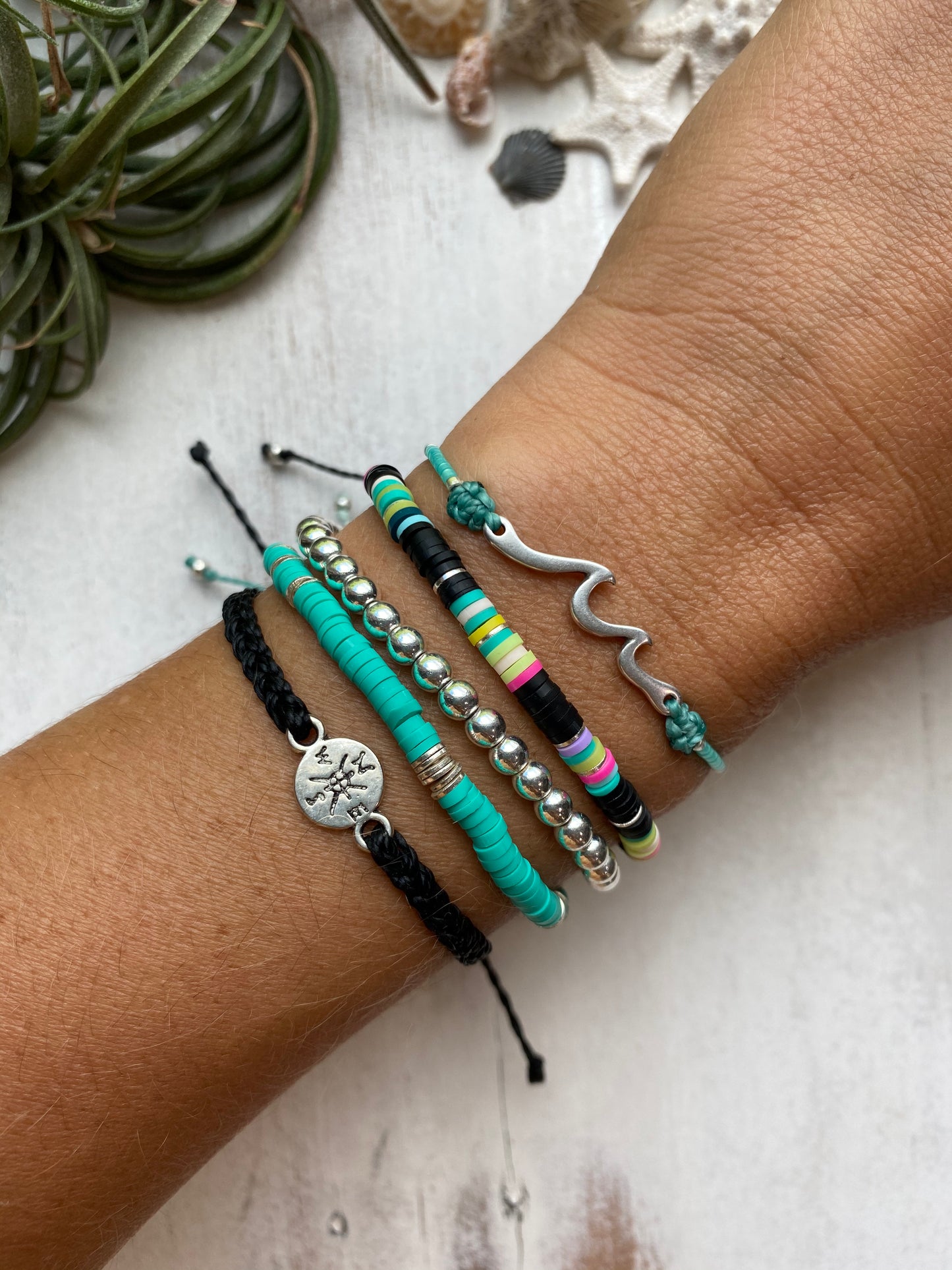 Waxed Cord Wave Bracelet