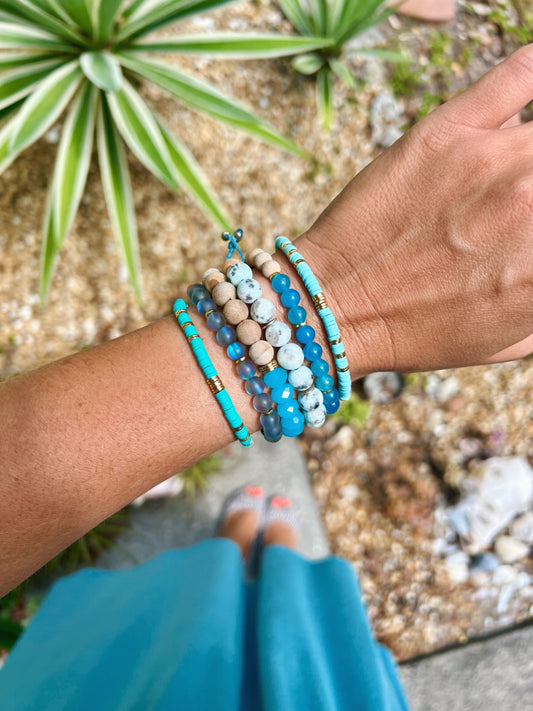 8mm Sky mountain blue jasper diffuser bracelet