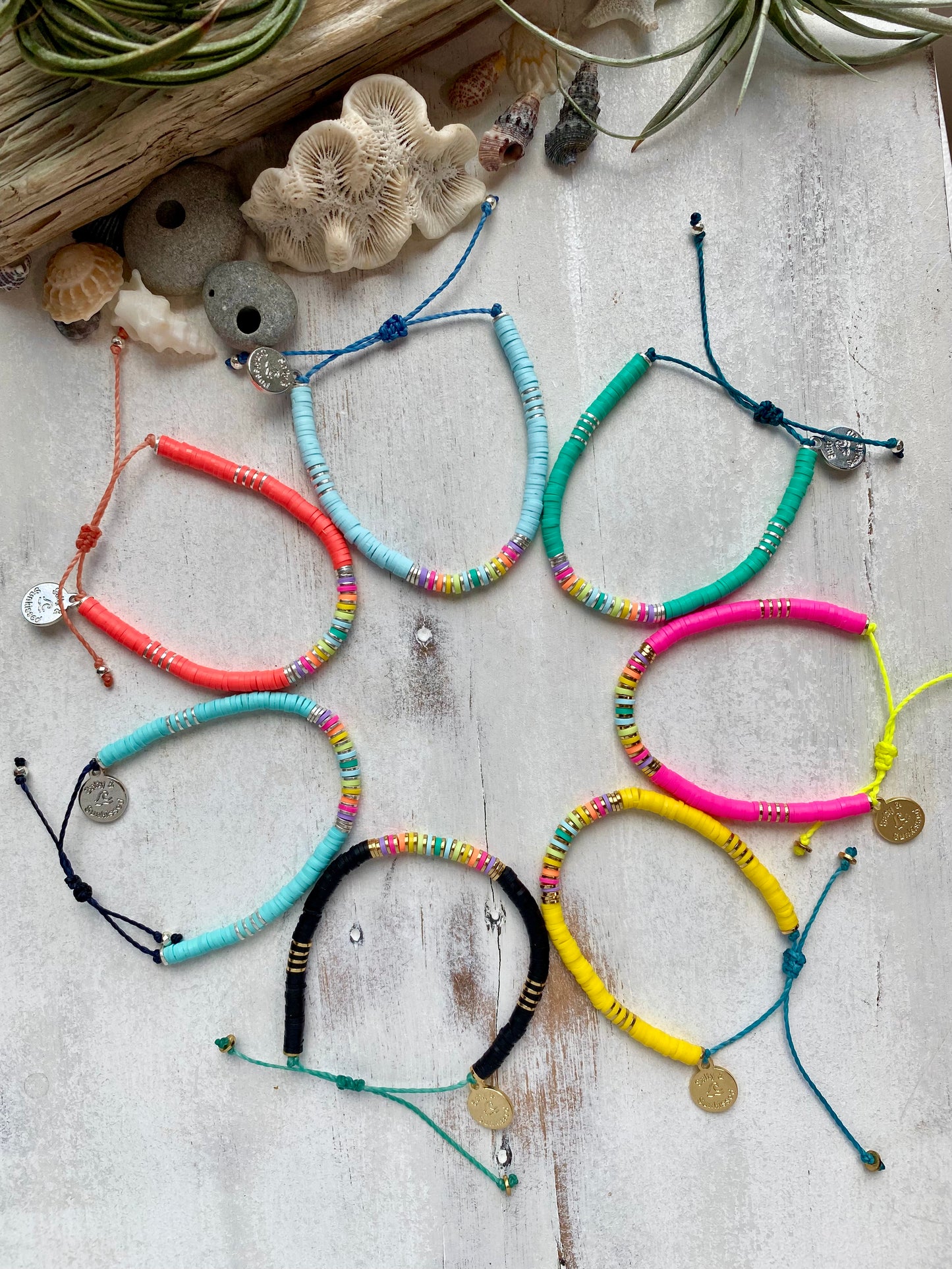 Neon Rainbow Heishi Bracelet