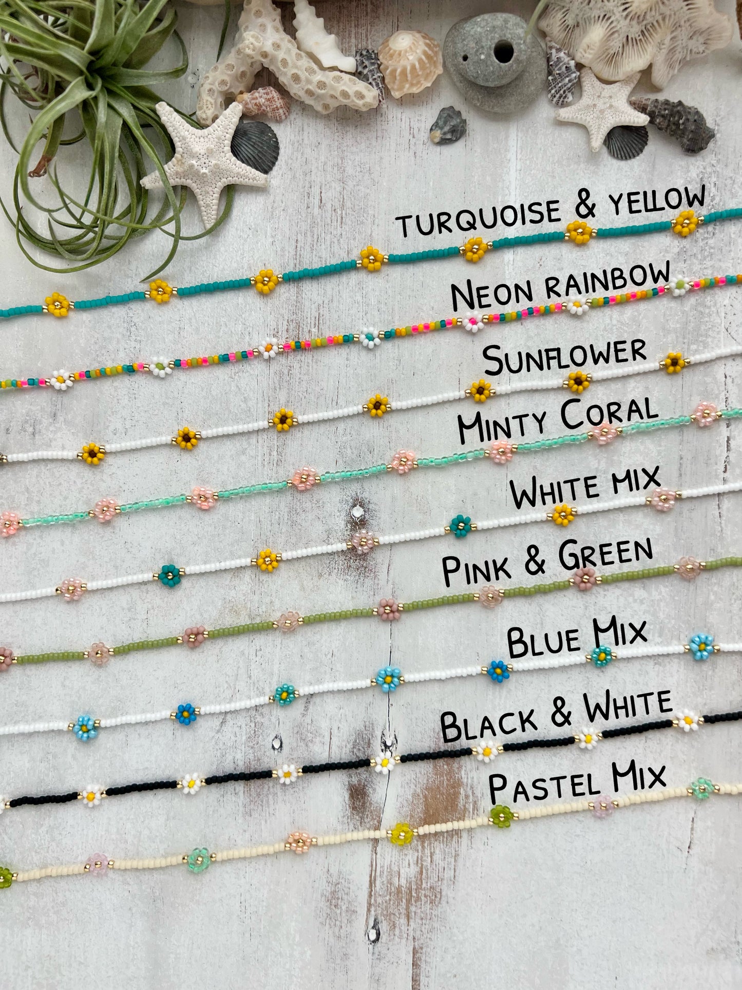 Daisy Chain Seed bead choker