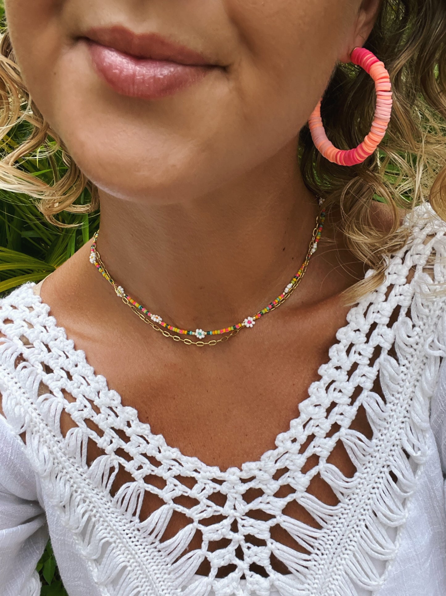 Ombre Heishi Hoop earrings