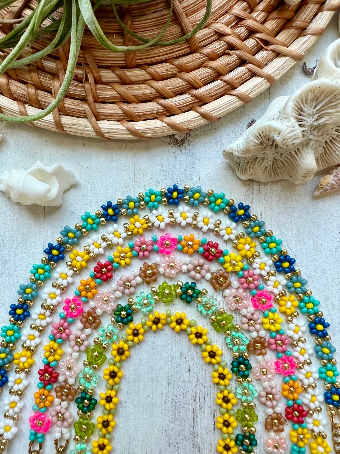 Daisy Chain Seed bead Bracelet/Anklet