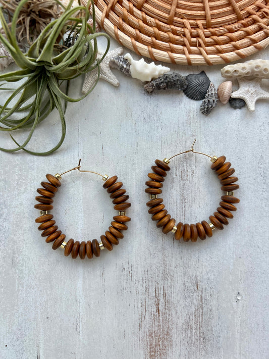 Large Wood Hoop earrings