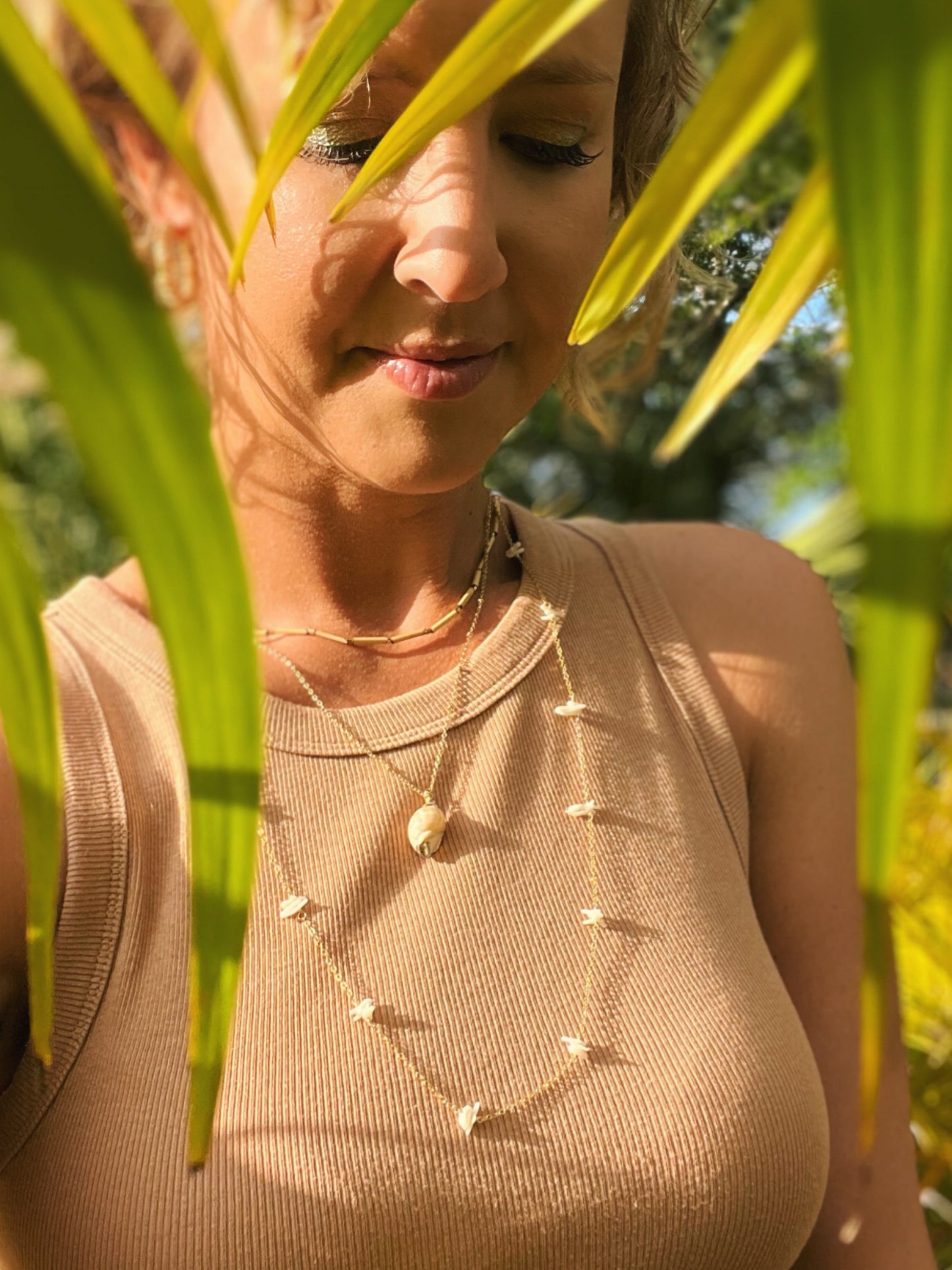 Dainty White Coral Chip necklace
