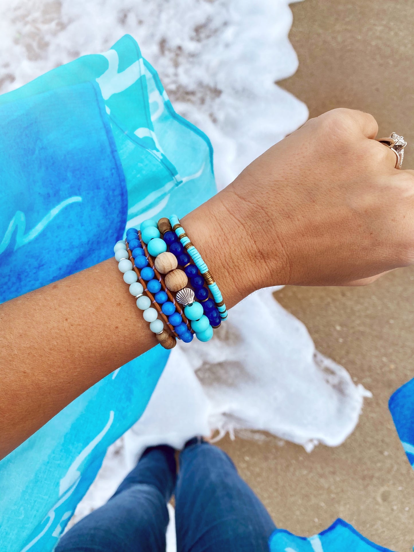 6mm Gemstone and Wood Diffuser Bracelet