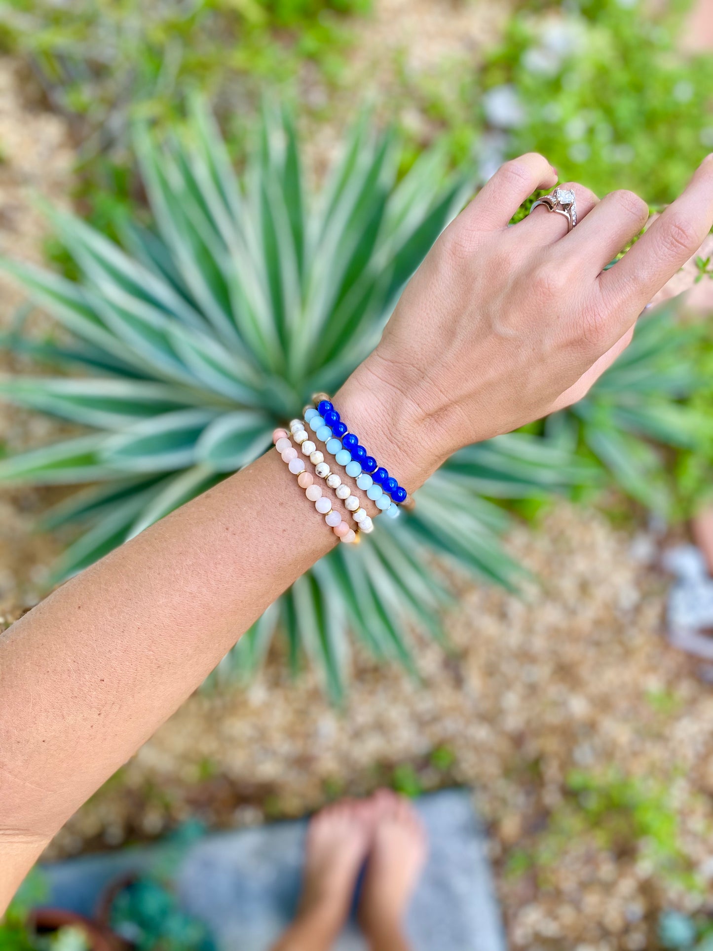 6mm Gemstone and Wood Diffuser Bracelet