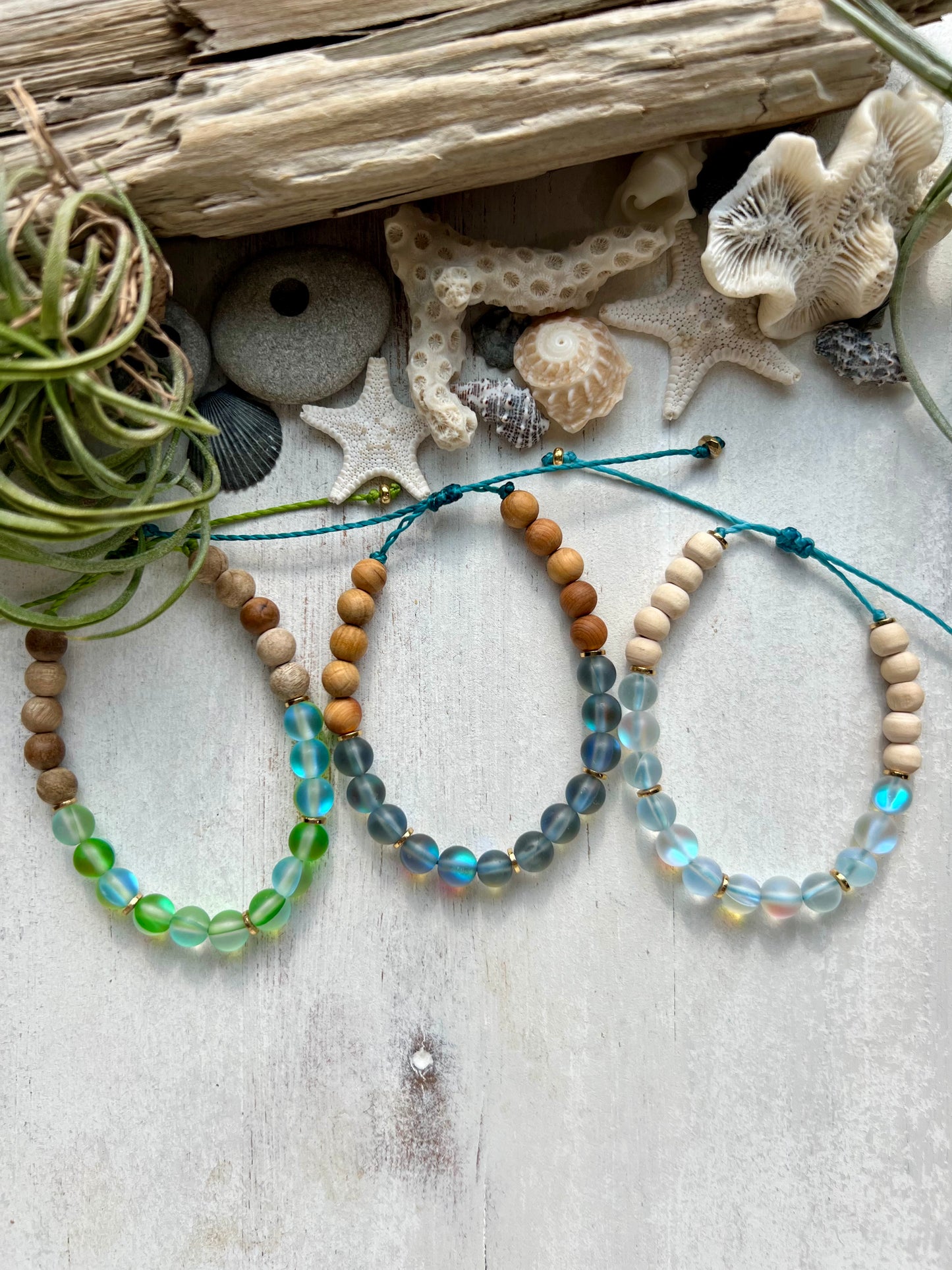 6mm Mermaid Stone and Wood Diffuser Bracelet