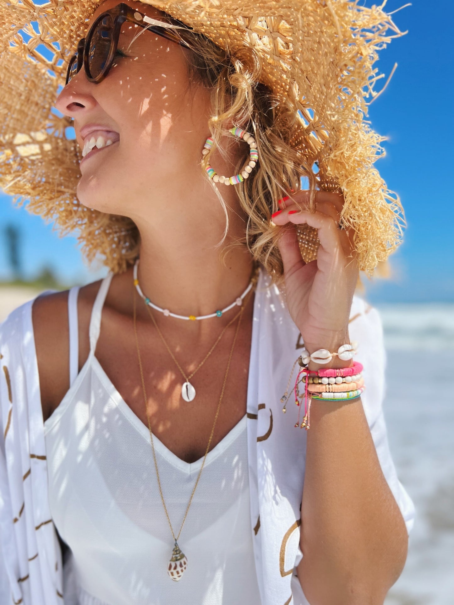 Chunky Heishi Hoop earrings