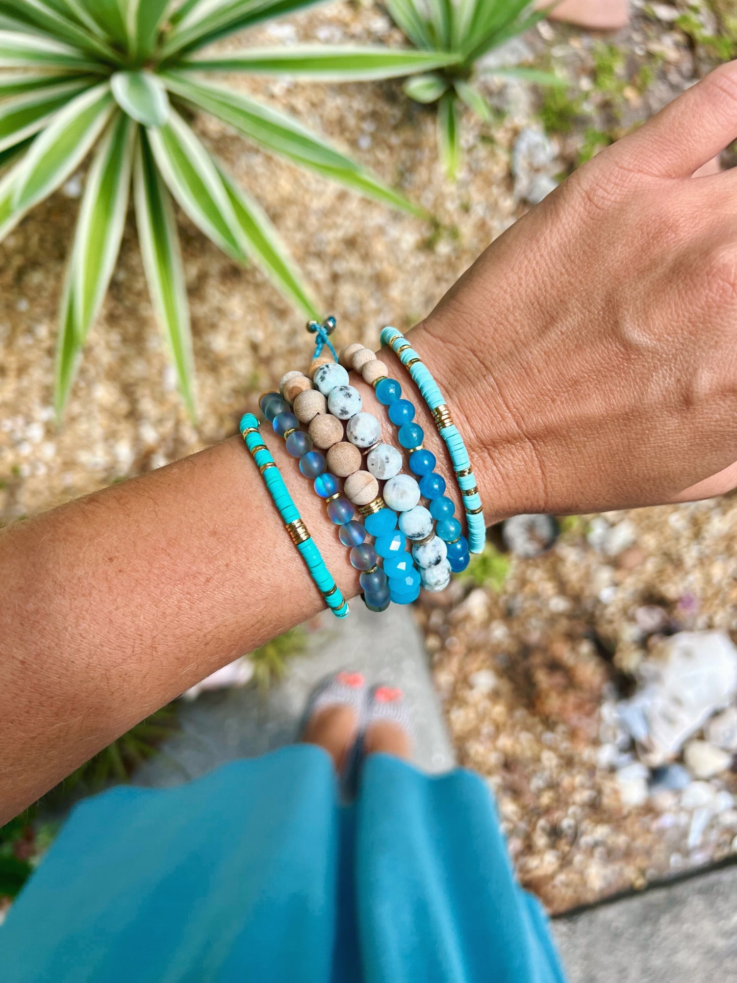 6mm Mermaid Stone and Wood Diffuser Bracelet