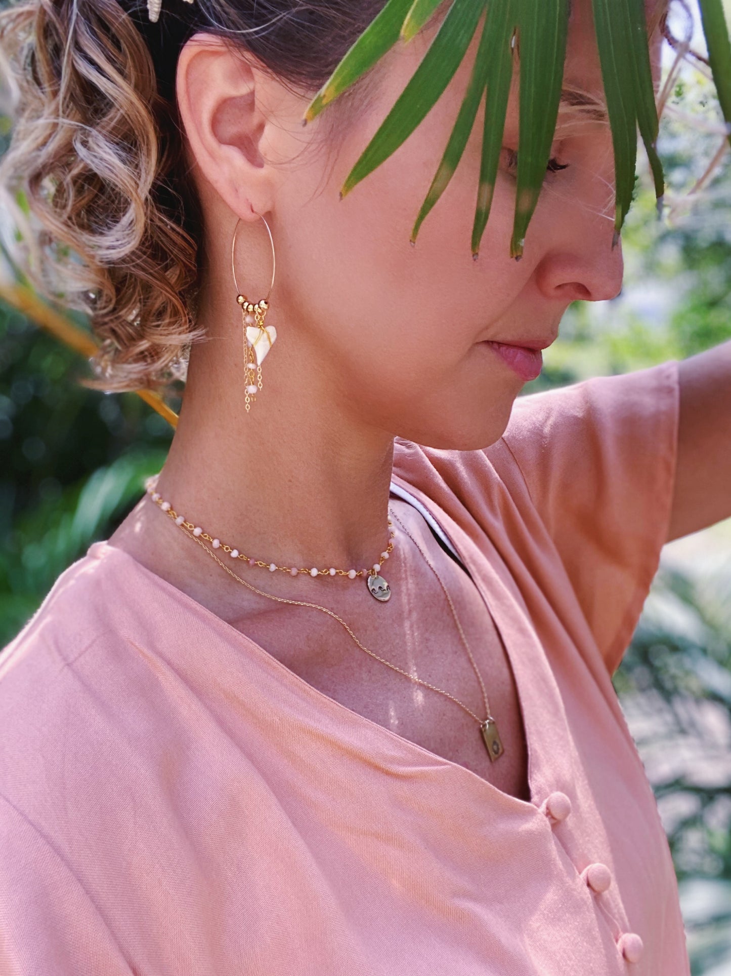 Shark tooth hoop earrings