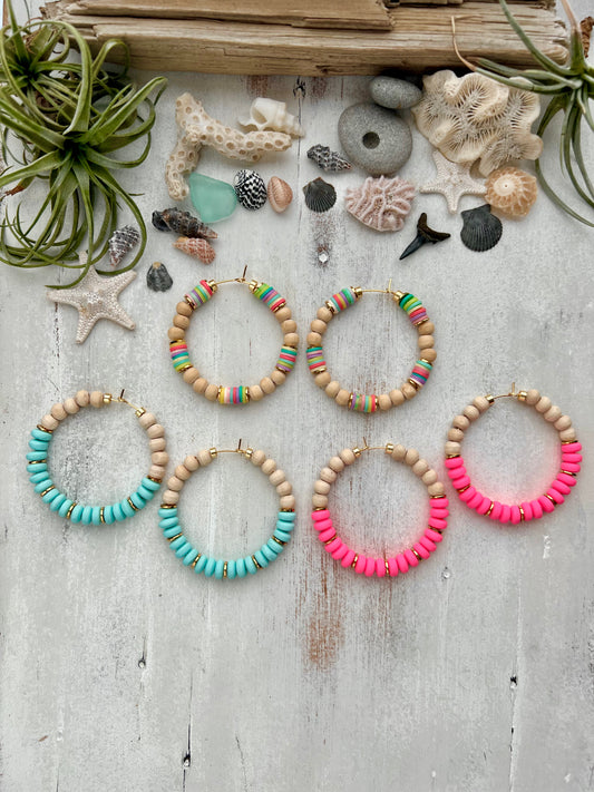 Chunky Heishi Hoop earrings