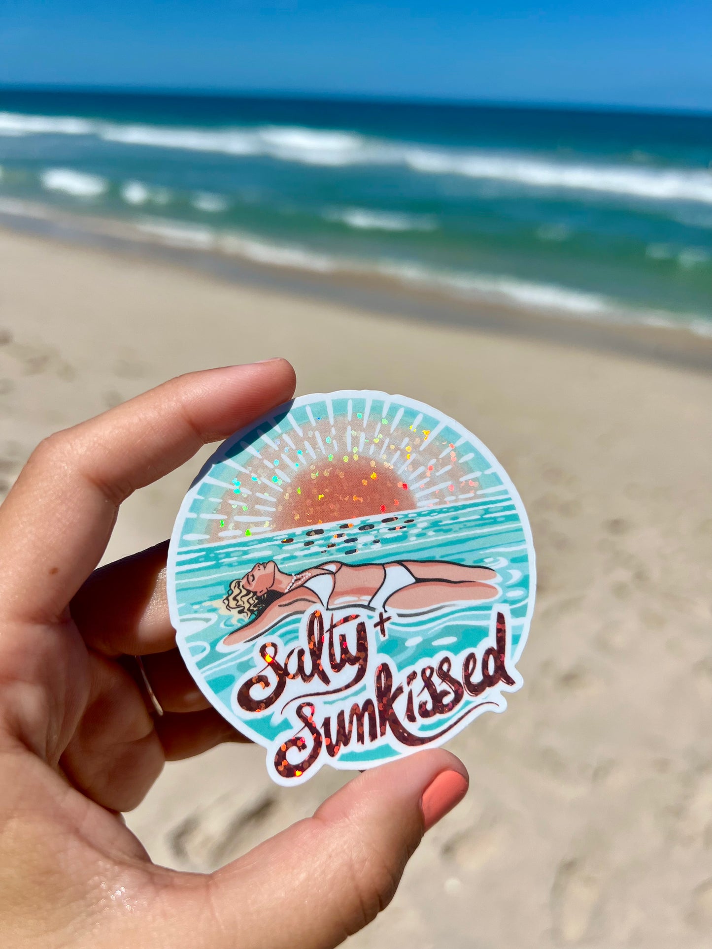 Salty & Sunkissed Logo Waterproof Sticker