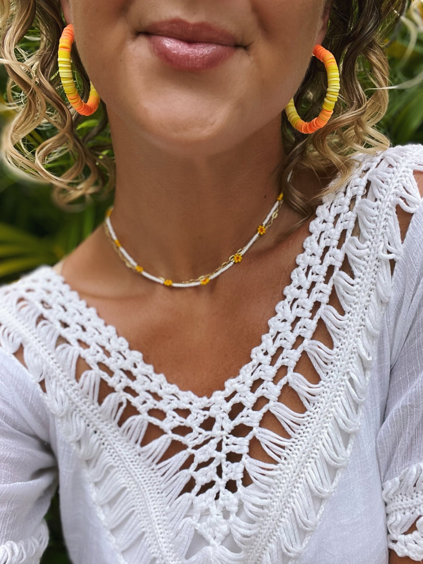 Ombre Heishi Hoop earrings