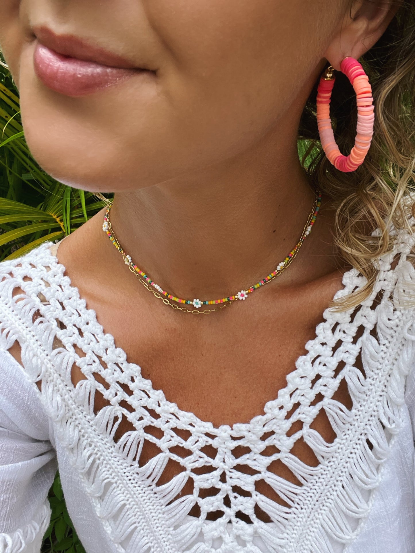 Ombre Heishi Hoop earrings