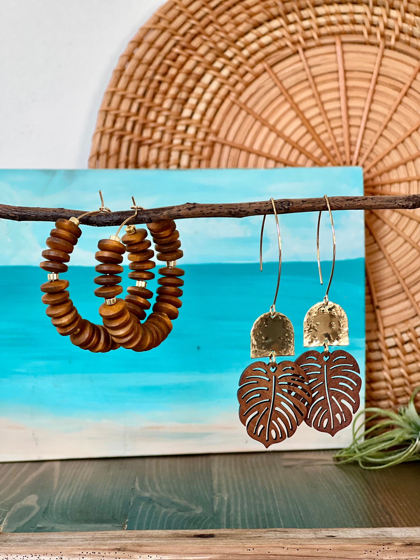 Large Wood Hoop earrings