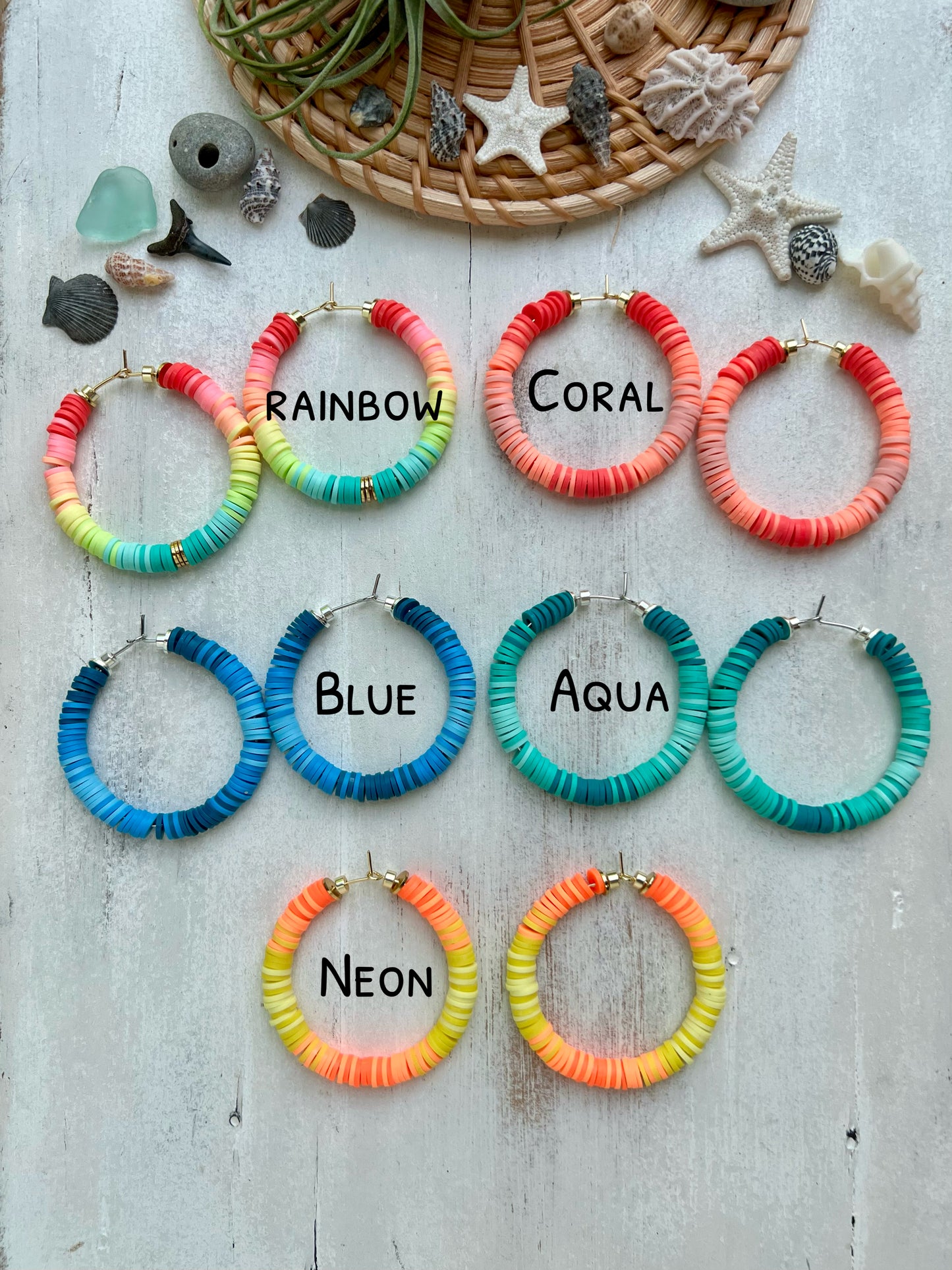 Ombre Heishi Hoop earrings
