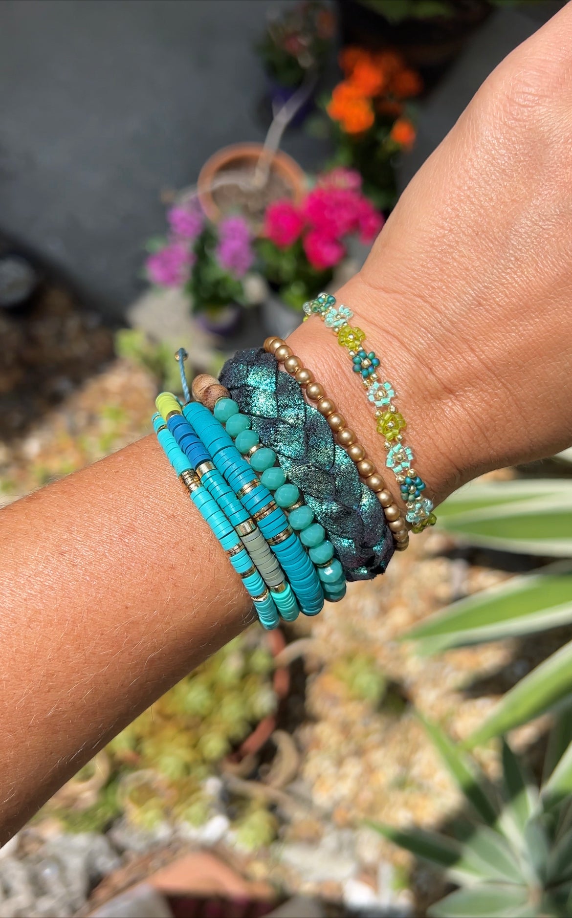 Daisy Chain Seed bead Bracelet/Anklet