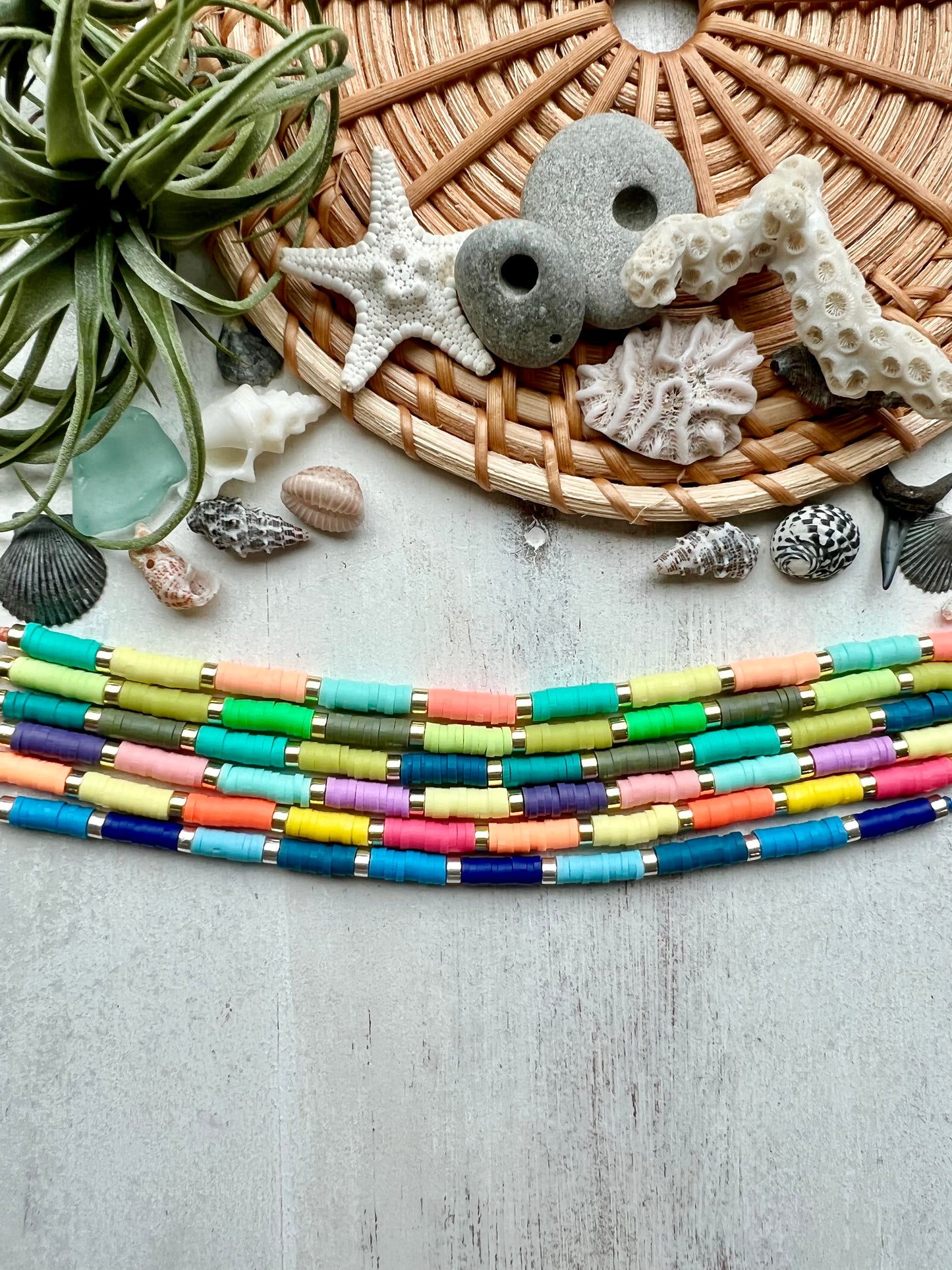 Colorblock Heishi Bracelet 4mm