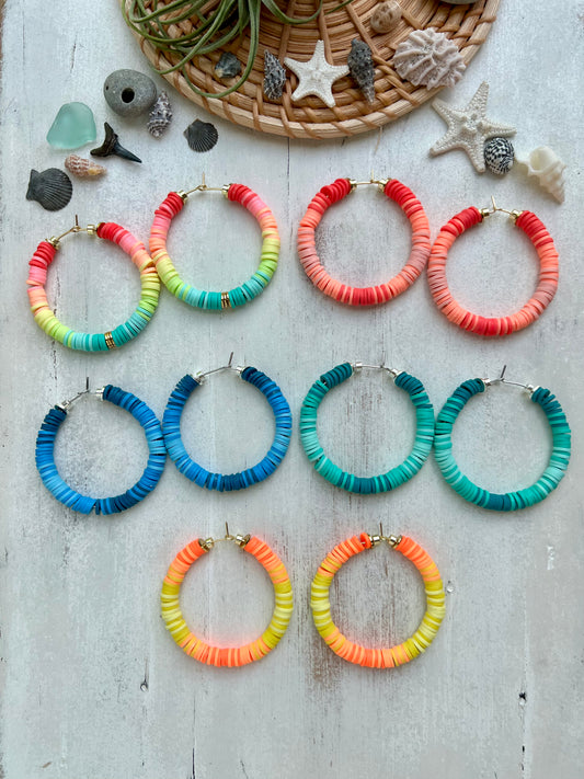 Ombre Heishi Hoop earrings