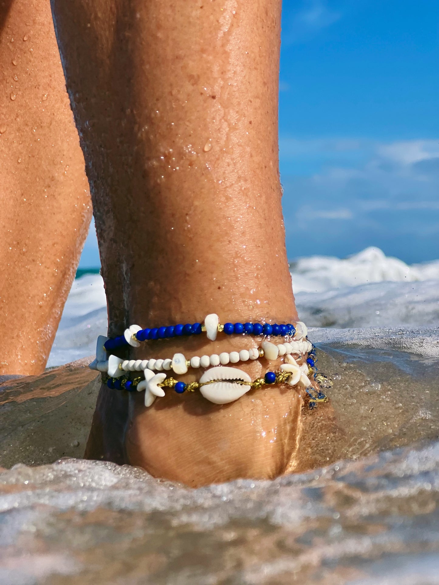 Mother Of Pearl & Gemstone Beach Anklet