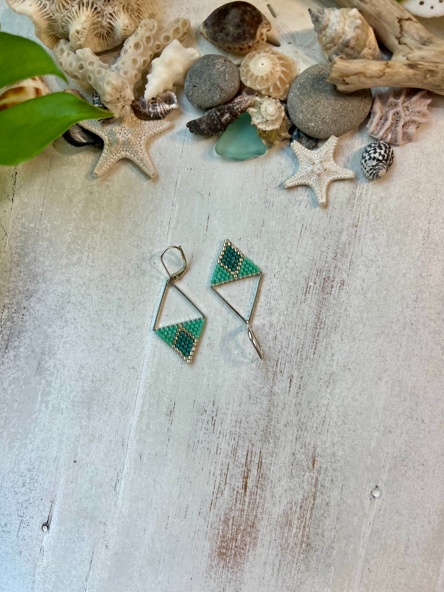 Mint Colorblock Seed Bead Earrings | Limited Edition