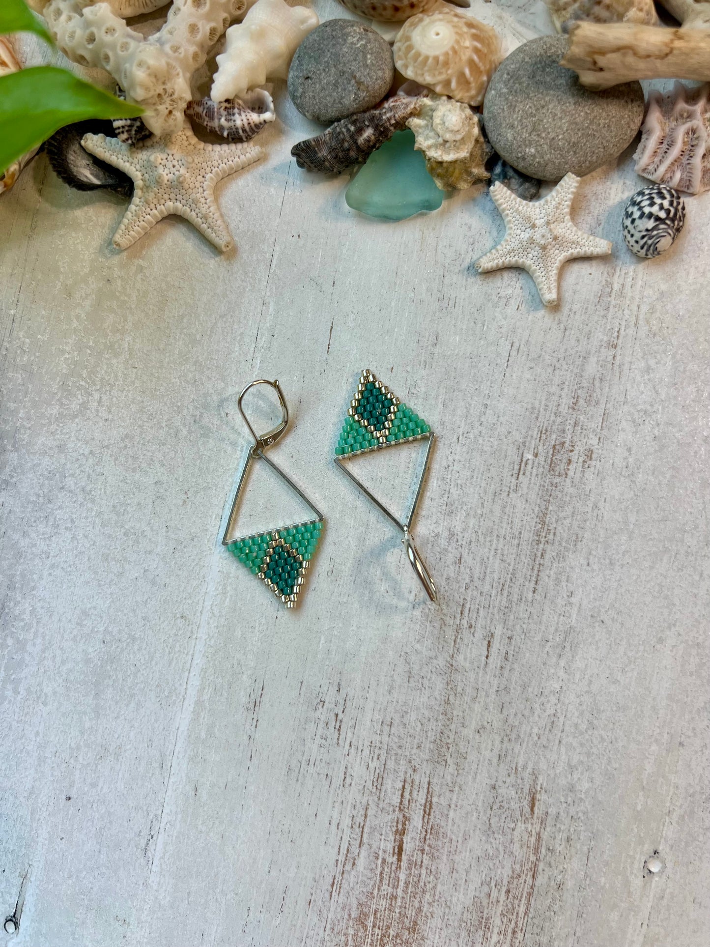 Mint Colorblock Seed Bead Earrings | Limited Edition