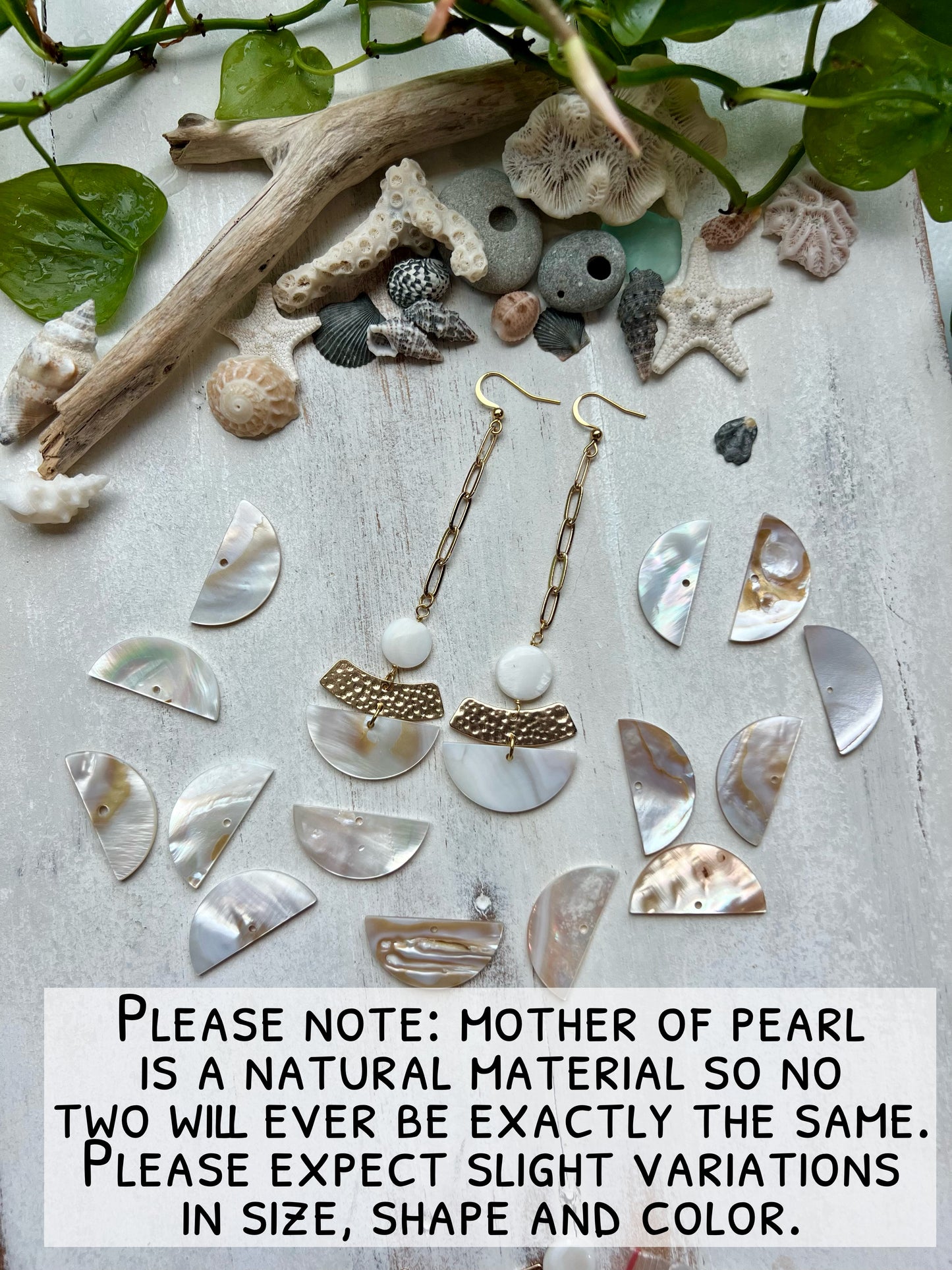 Mother of Pearl Moon Earrings