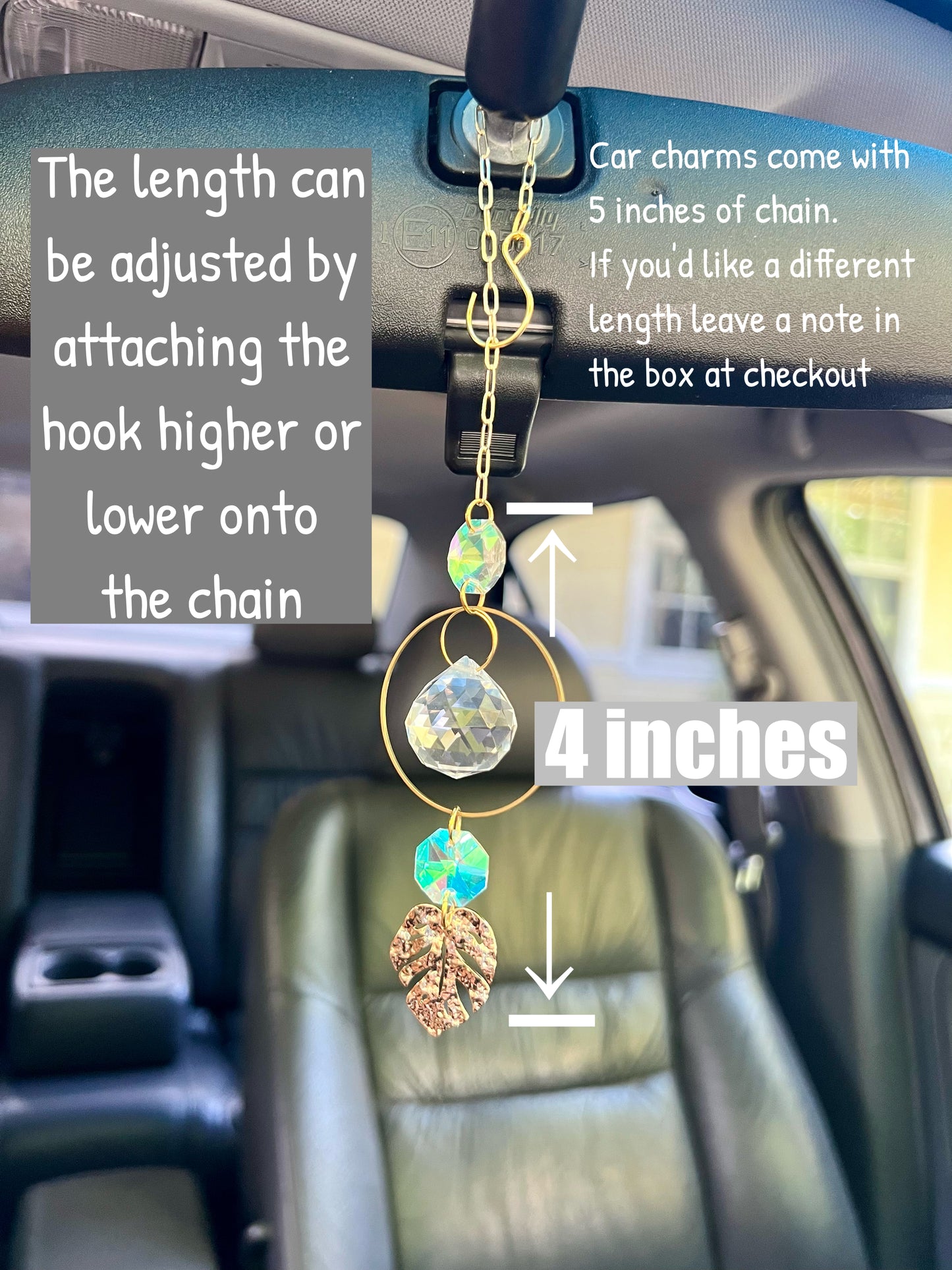 Crystal Prism Sun Catcher // Monstera Car Charm