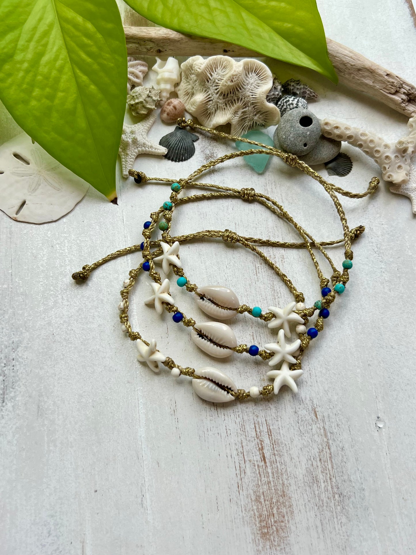 Cowrie Shell & Starfish Beach Anklet