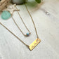 Triple wave stamped bar necklace