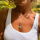 Turquoise Teardrop Lariat Necklace