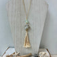 Sea shell & Sea Glass Boho Tassel Necklace