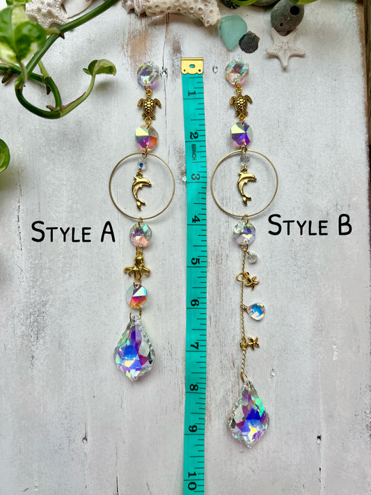 Crystal Prism Sun Catcher // Sea Creatures & Circles