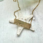 Triple wave stamped bar necklace