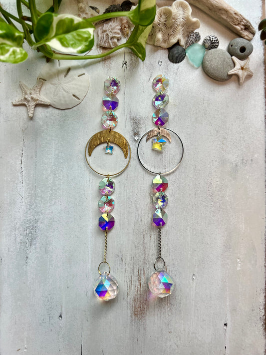 Crystal Prism Sun Catcher // Double Crescent Moon