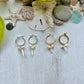 Shark Tooth or Cowrie Shell Huggie Hoop Earrings