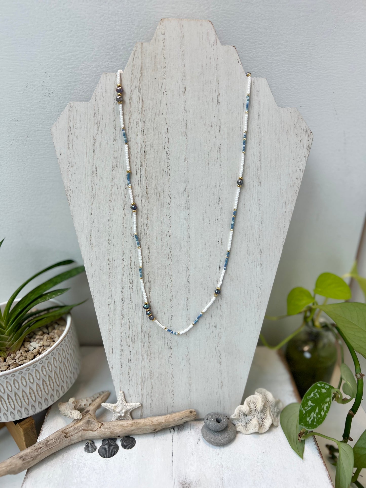 Long Boho Seed Bead Necklace | Sunglass Strap